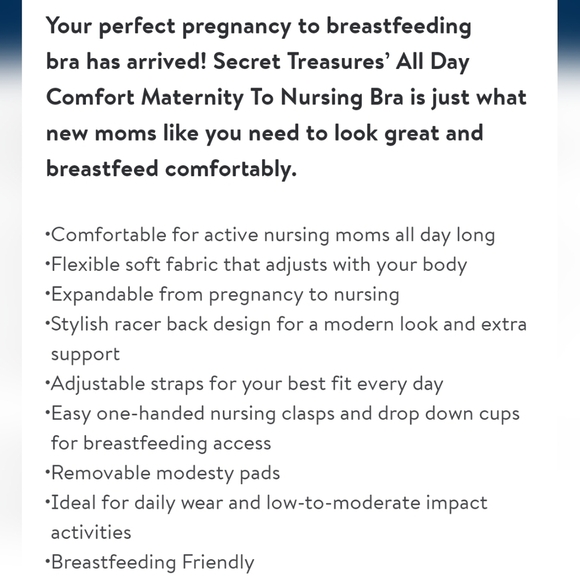 Secret Treasures Wire Free Maternity Nursing All Day Comfort Bra XL - Picture 4 of 4